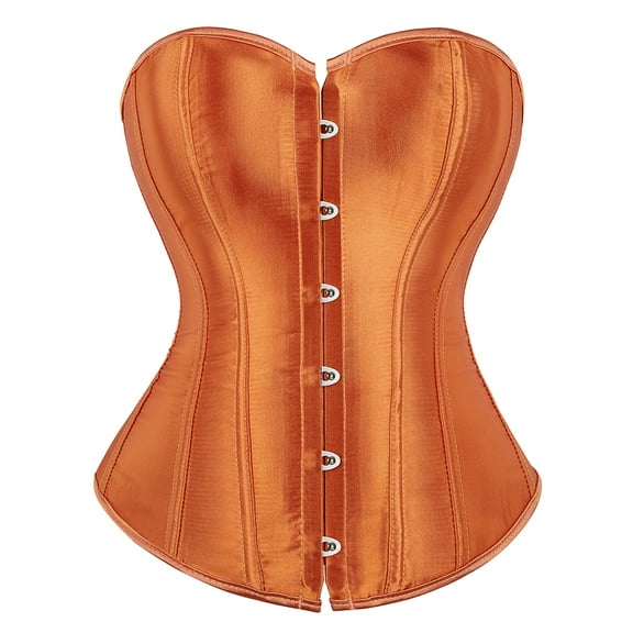 Grebrafan Corsets Lace up Bustier Women Orange M