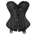 thumbnail image 1 of Grebrafan Corsets for Women Gothic Lace up Bustier Top Black L, 1 of 5