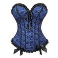 thumbnail image 1 of Grebrafan Corsets for Women Gothic Lace up Bustier Top Blue XL, 1 of 5