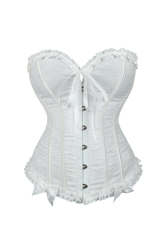 Corsets for Women Gothic Lace up Bustier Top White S