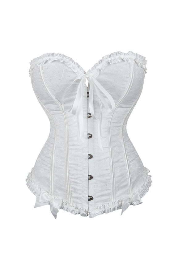 Corsets for Women Gothic Lace up Bustier Top White XXL