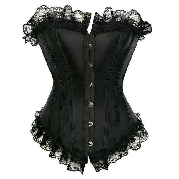 Grebrafan Gothic Corset Tops Women Wedding Bustiers Bride Black XL