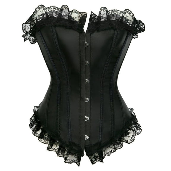 Grebrafan Gothic Corset Tops Women Wedding Bustiers Bride Black XS
