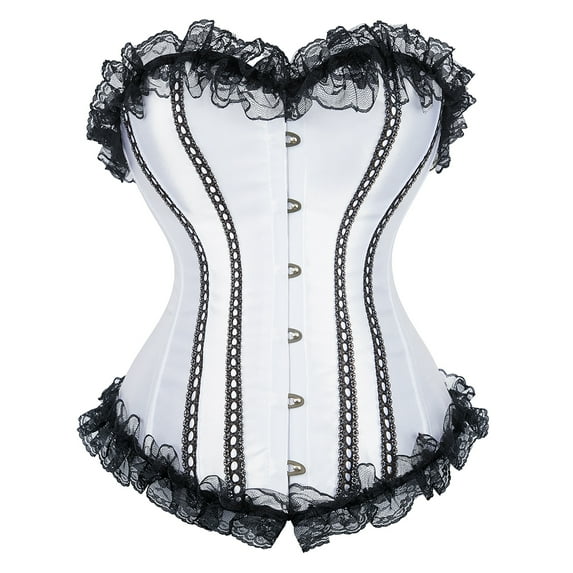 Grebrafan Gothic Corset Tops Women Wedding Bustiers Bride White 5XL