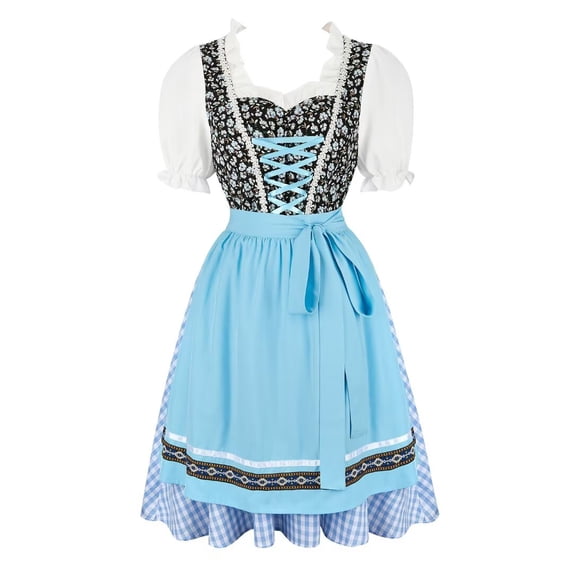 Grebrafan Oktoberfest Dress Women German Dirndl October Carnival 2XL