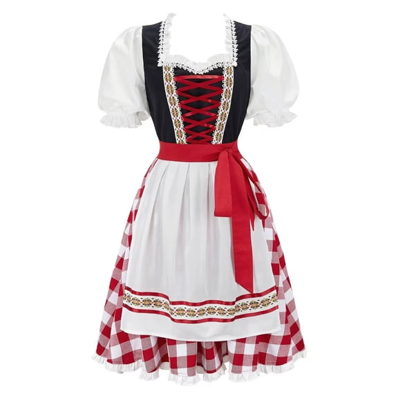 Grebrafan Oktoberfest Women Wench German Dirndl Dresses Traditional L