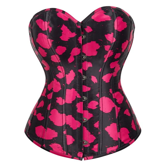 Grebrafan Pirate Corset Women Tight Shaper Bustiers Gothic Rose Leopard 3XL