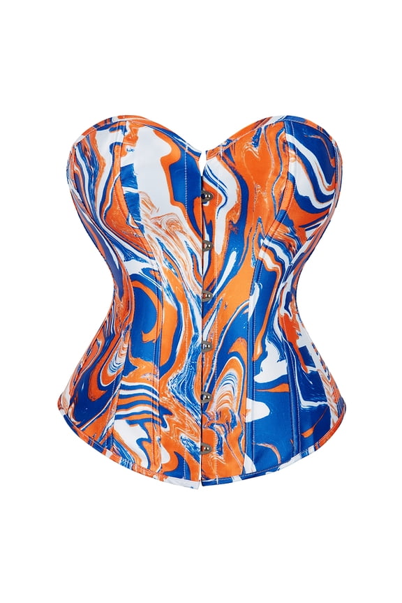 Pirate Corset Women Tight Shaper Bustiers Top Blue Orange 6XL
