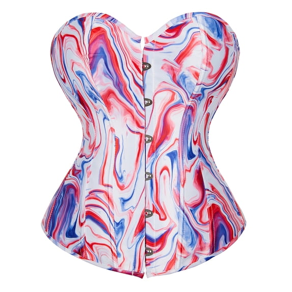 Grebrafan Pirate Corset Women Tight Shaper Bustiers Top Purple Red 7XL