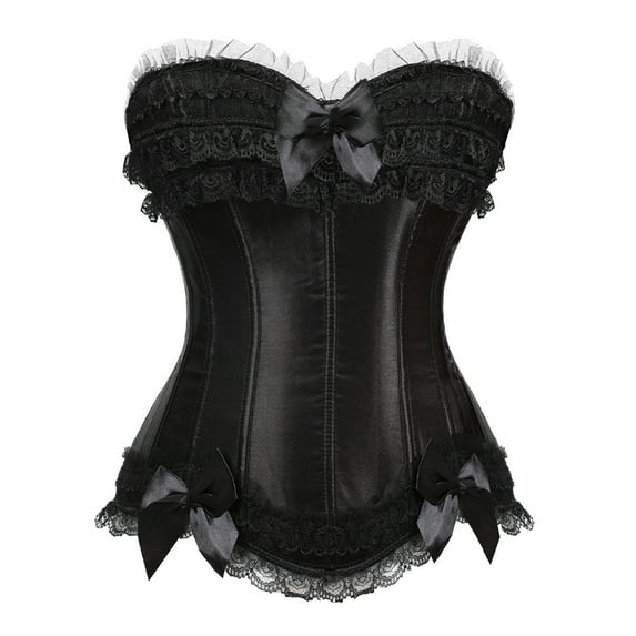 Grebrafan Princess Corset Valentine Party Zipper Bustiers Black 4XL