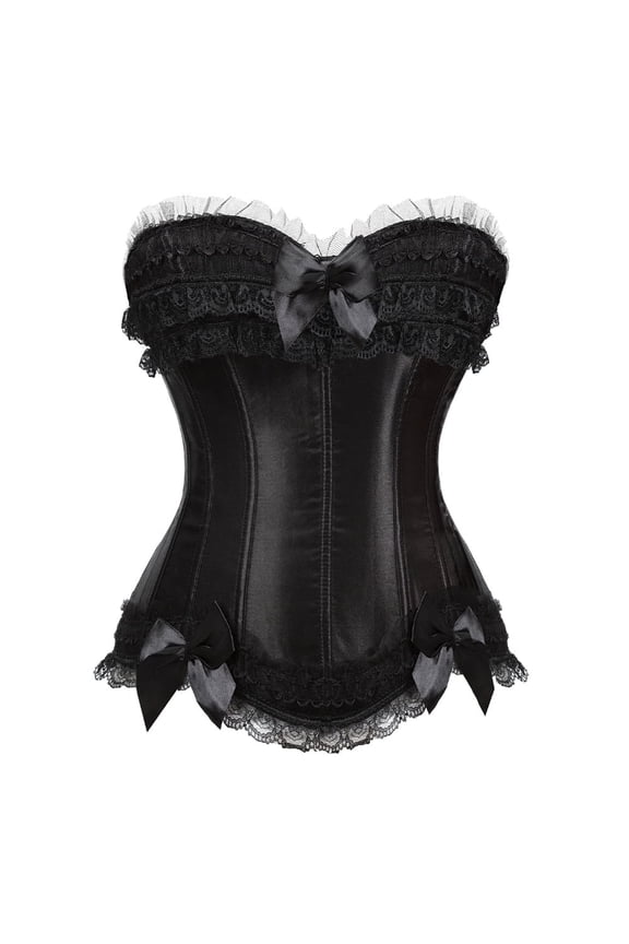Princess Corset Valentine Party Zipper Bustiers Black L