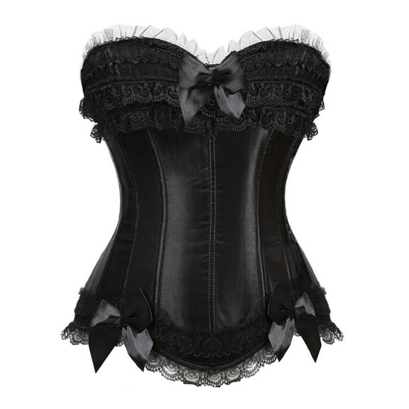 Grebrafan Princess Corset Valentine Party Zipper Bustiers Black XS