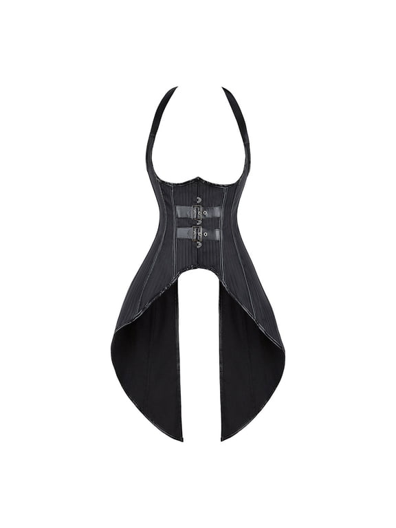 Punk Gothic Underbust Pinstripe Corset Black 2XL
