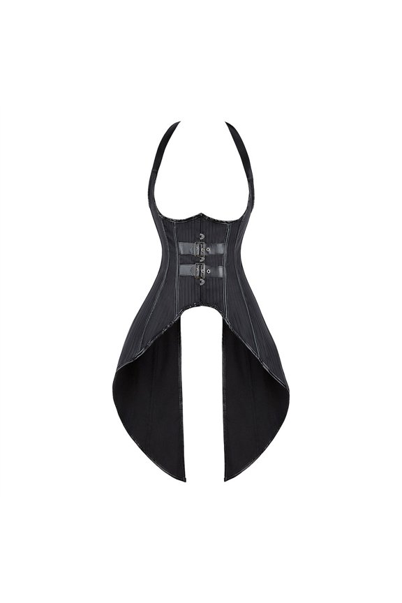 Punk Gothic Underbust Pinstripe Corset Black 4XL