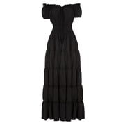 Grebrafan Renaissance Women Medieval Irish Retro Gown Long Dresses L black