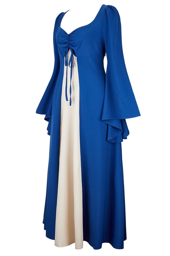Renaissance Women Victorian Ball Gown Queen Medieval Dresses M Blue