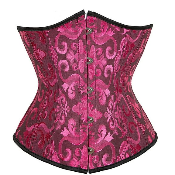 Grebrafan Steampunk Underbust Corset Women Rose Black L