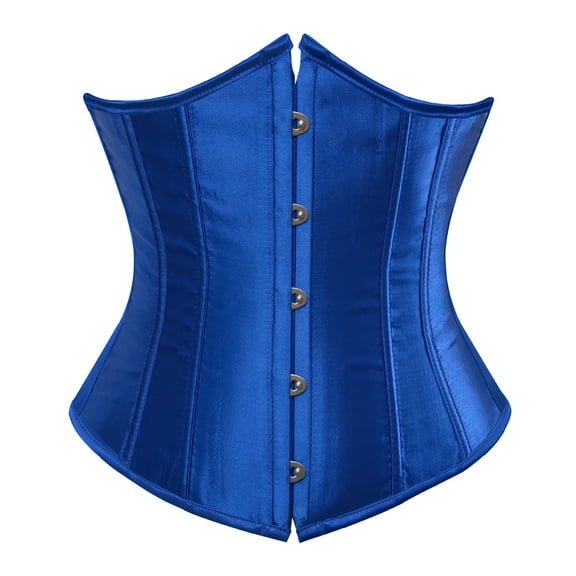 Grebrafan Underbust Corset Lace up Vintage Blue S