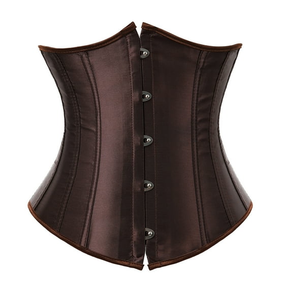 Grebrafan Underbust Corset Lace up Vintage Brown 2XL