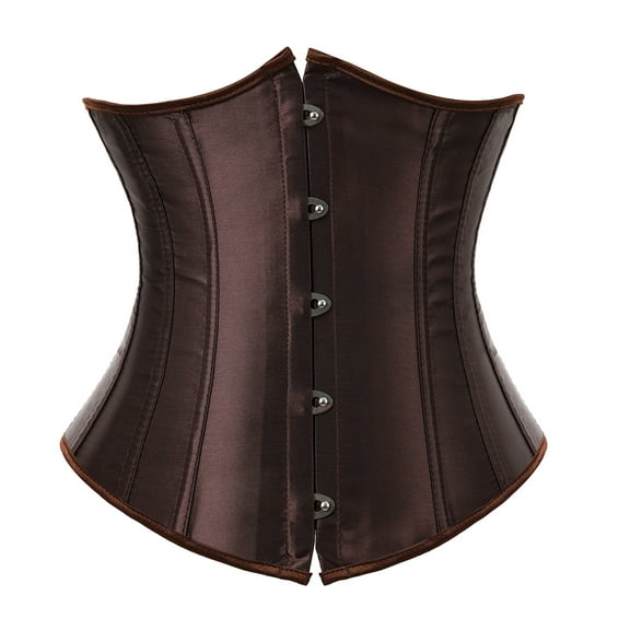 Grebrafan Underbust Corset Lace up Vintage Brown XS