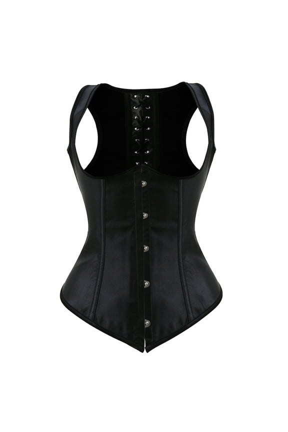 Underbust Corset Women Gothic Pirate Strap Bustier Black M