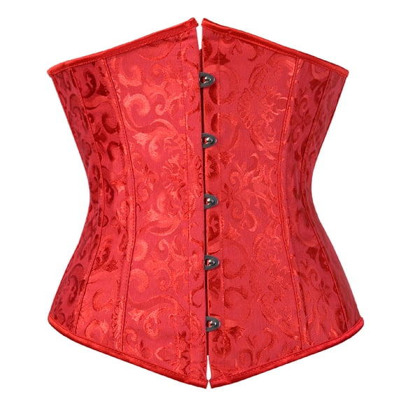 Grebrafan Underbust Corsets Women Gothic Red L