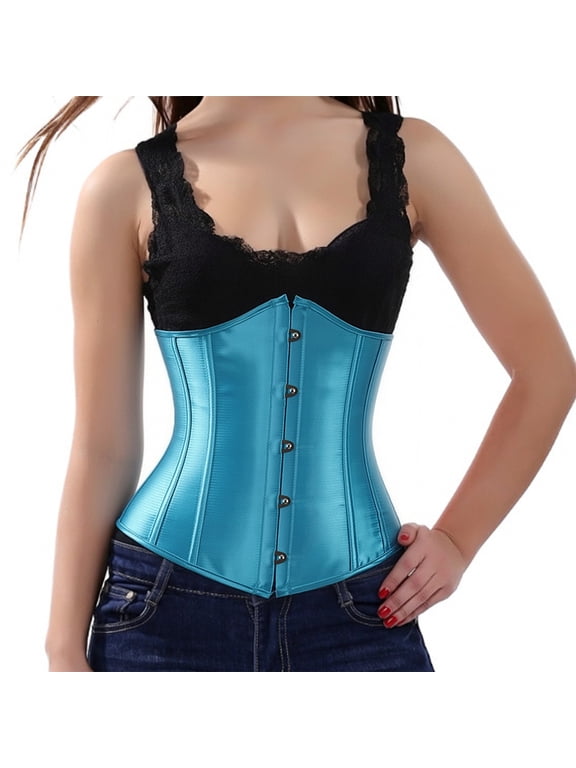 Underbust Corsets for Women Fashion Sea Blue L