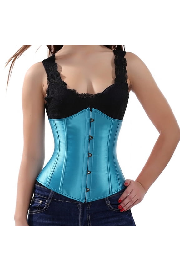 Underbust Corsets for Women Fashion Sea Blue L