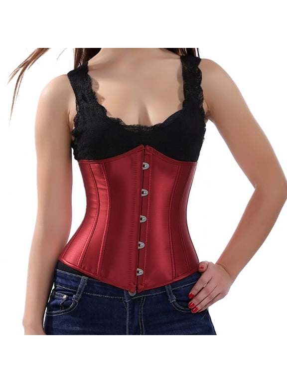 Underbust Corsets for Women Fashion Wine Red 2XL