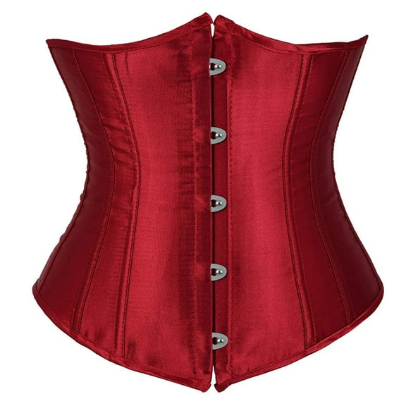 Grebrafan Underbust Corsets for Women Fashion Wine Red S