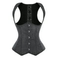 thumbnail image 1 of Grebrafan Underbust Waist Shaping Corset Denim Bustiers Top Black 3XL, 1 of 1