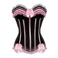 thumbnail image 1 of Grebrafan Vintage Corset Birthday Party Striped Bustier Top Pink L, 1 of 1