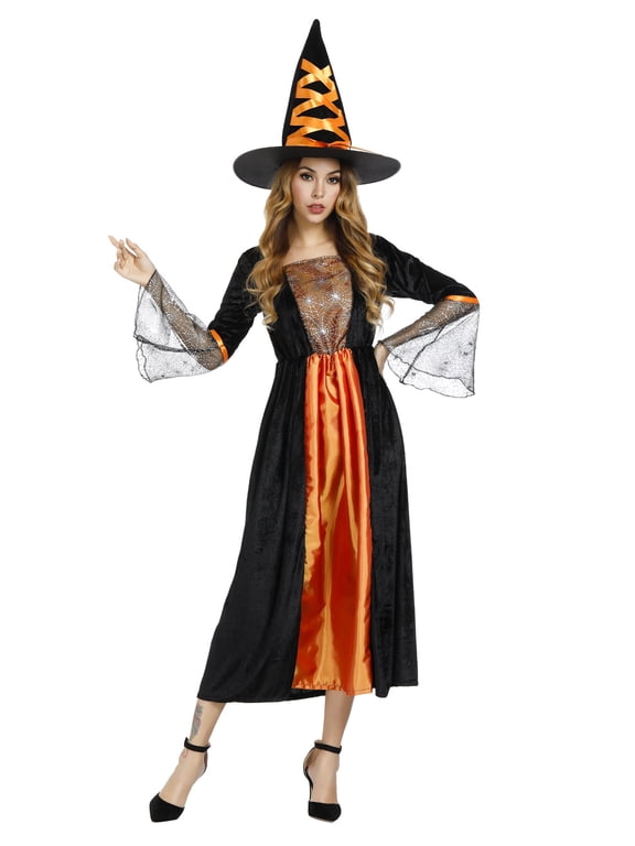 Witch Women Dresses Gothic L orange