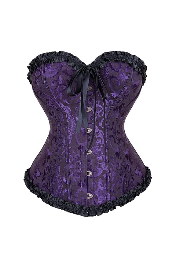 Women Bustiers Corsets Gothic Black Purple 3XL