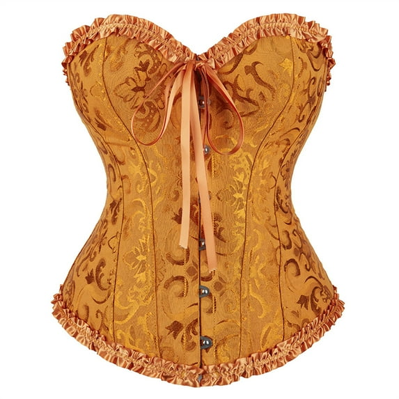 Grebrafan Women Bustiers Corsets Gothic Gold S