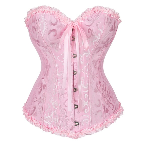 Grebrafan Women Bustiers Corsets Gothic Pink L