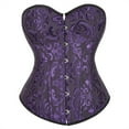 thumbnail image 1 of Grebrafan Women Corset Gothic Party Brocade Bustier Top Black Purple XS, 1 of 1
