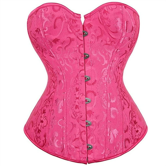 Grebrafan Women Corset Gothic Party Brocade Bustier Top Rose 4XL