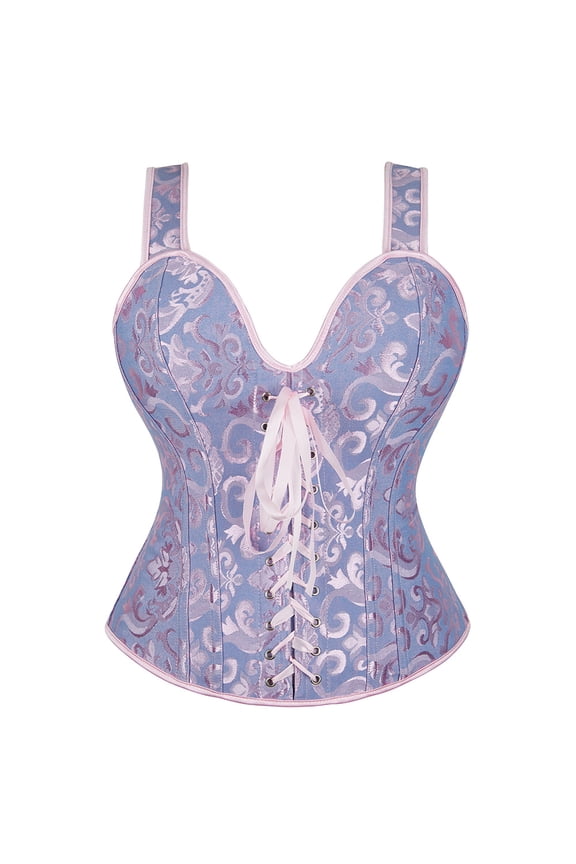 Womens Corset Straps Renaissance Princess Bustier Blue XL