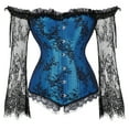 thumbnail image 1 of Grebrafan Womens Corset Top Renaissance Bustier Blue 2XL, 1 of 5