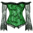 thumbnail image 1 of Grebrafan Womens Corset Top Renaissance Bustier Green M, 1 of 5