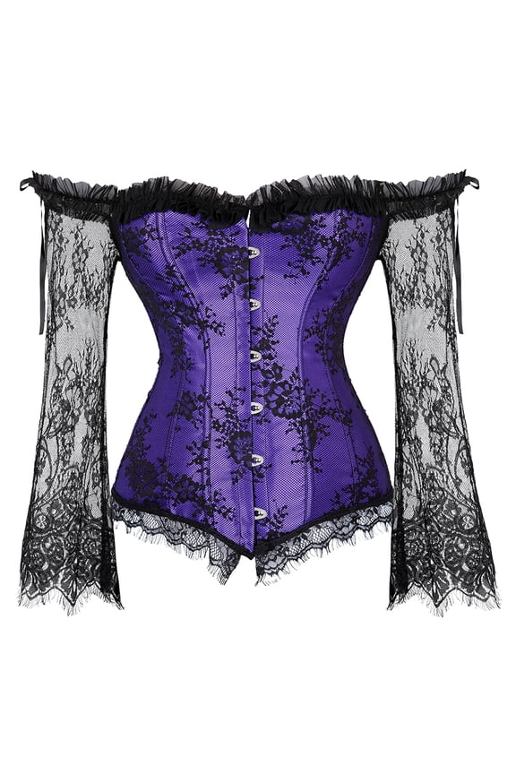 Womens Corset Top Renaissance Bustier Purple M