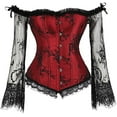 thumbnail image 1 of Grebrafan Womens Corset Top Renaissance Bustier Red 7XL, 1 of 5