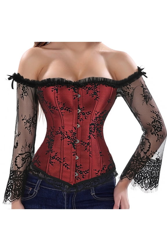 Womens Corset Top Renaissance Bustier Red S