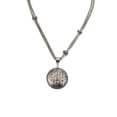 thumbnail image 1 of Reversible Medallion Pendant Necklace with Antique Silver Tone Chain - Classic Greek Design Jewelry Necklace Silver, 1 of 7