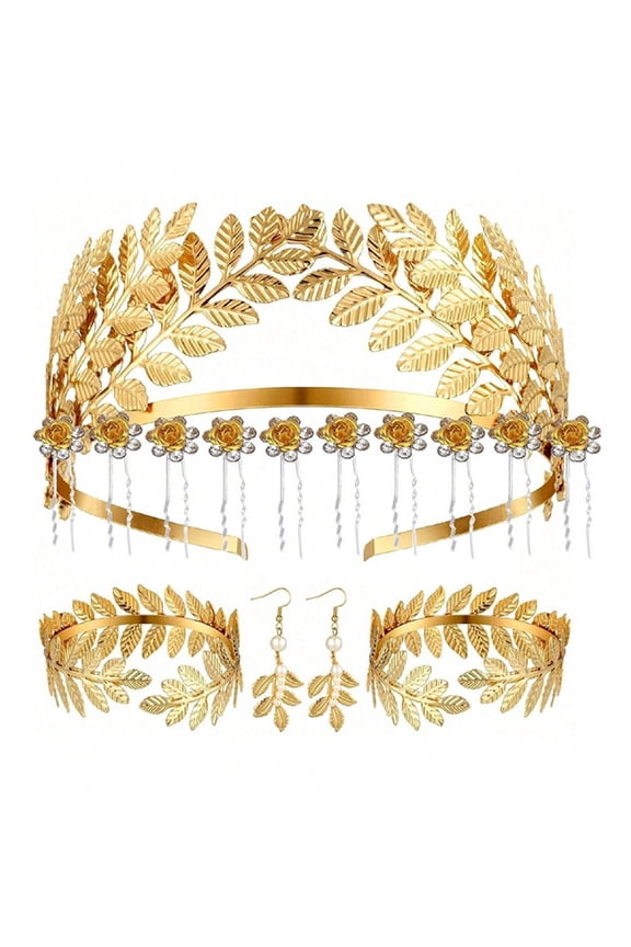 Grecian Goddesses Costume Accessories Bridal Costumes Jewelry Laurels Leaves Crowns Pearls Earrings Upper Arm Cuffs