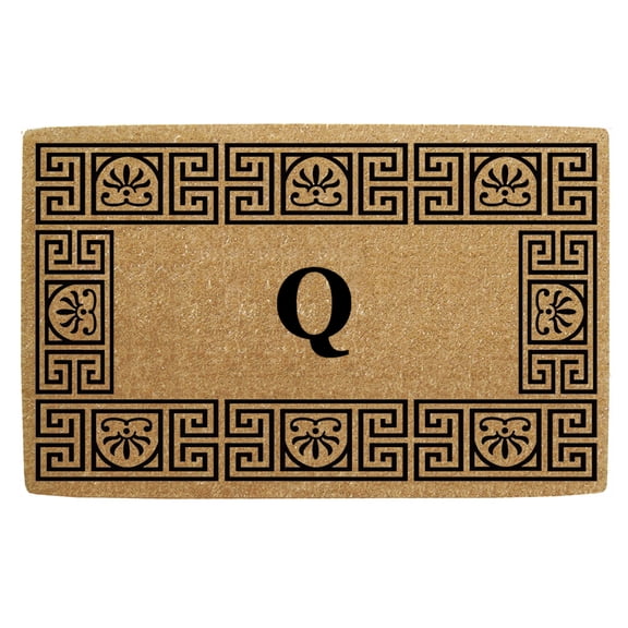 Heavy Duty Coir Door Mat Greco, Monogram Q - 24" x 39"