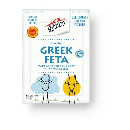 Greco Classic Imported Greek Feta Cheese Chunk, 7 oz (Refrigerated)