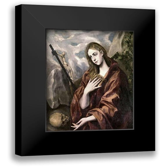 Greco, El 12x13 Black Modern Framed Museum Art Print Titled - Saint Mary Magdalene