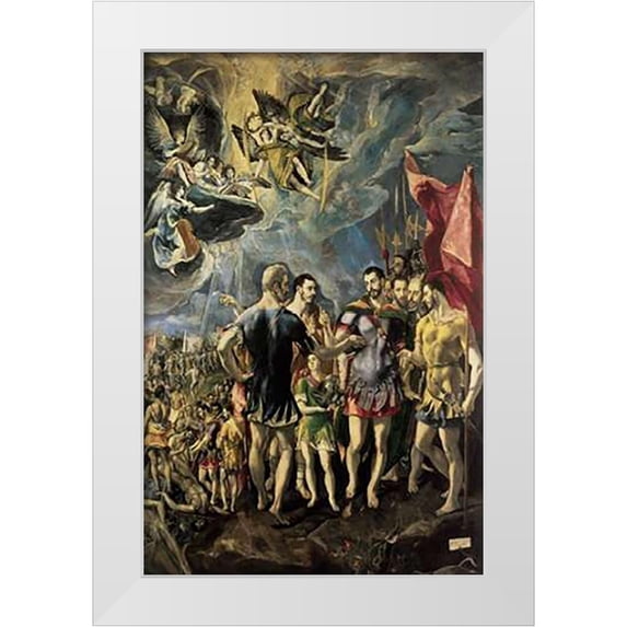 Greco, El 22x32 White Modern Wood Framed Museum Art Print Titled - The Martyrdom Of Saint Maurice